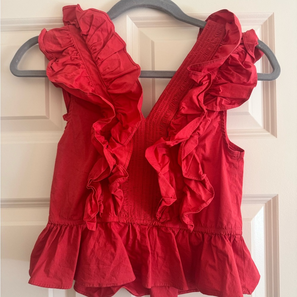 Red Ruffle Top - Picture 4 of 4